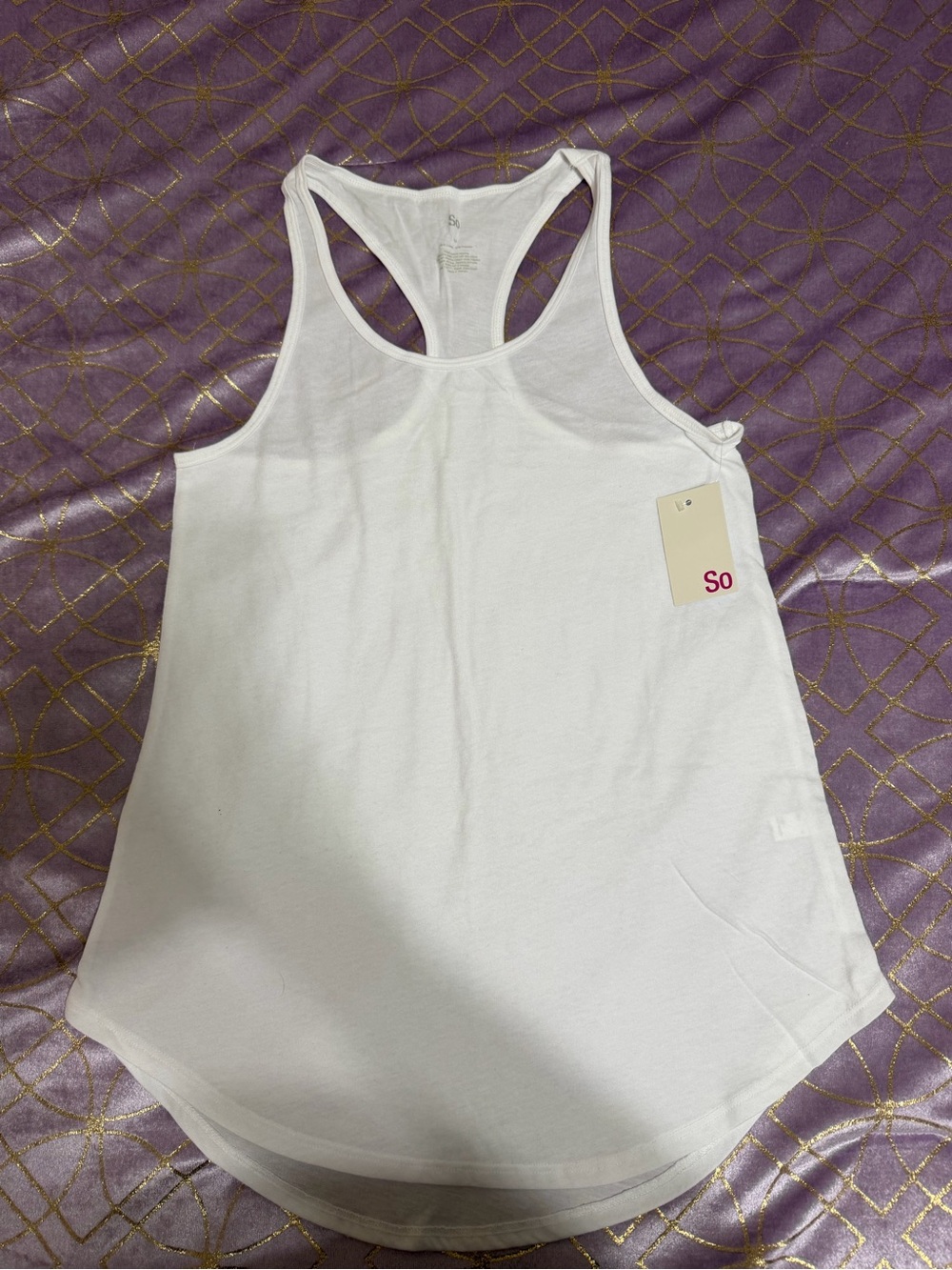💥 NWT SO White Racerback Tank Top